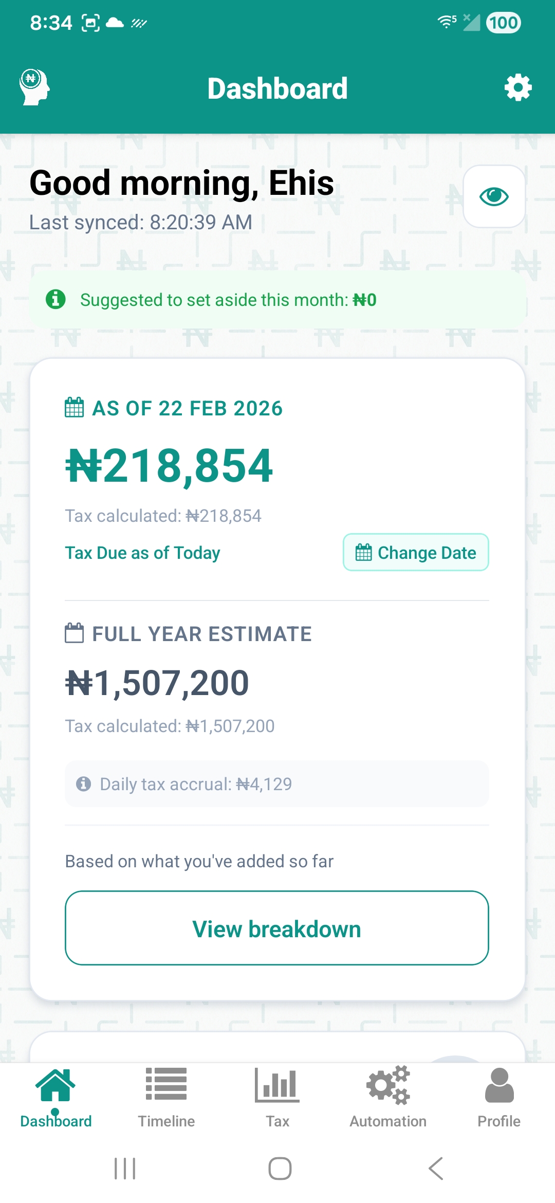 Taxblabla tax dashboard and calculator preview